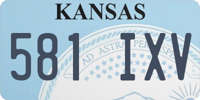 KS license plate 581IXV