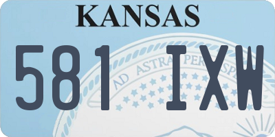KS license plate 581IXW