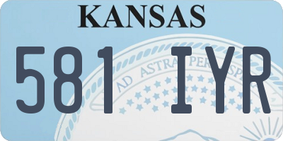 KS license plate 581IYR
