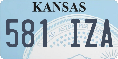 KS license plate 581IZA