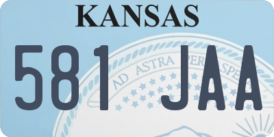 KS license plate 581JAA