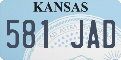KS license plate 581JAD