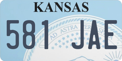 KS license plate 581JAE