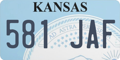 KS license plate 581JAF