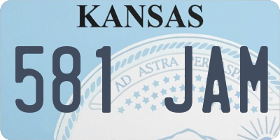 KS license plate 581JAM