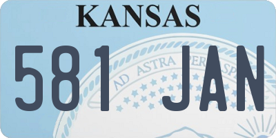 KS license plate 581JAN