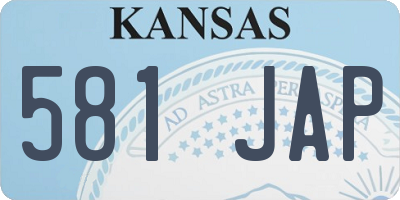 KS license plate 581JAP