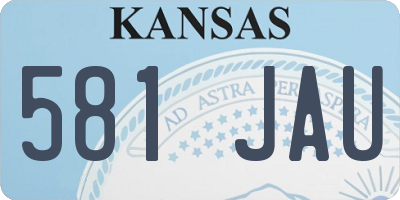KS license plate 581JAU