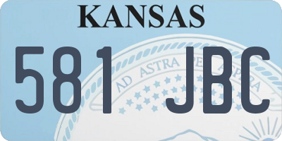 KS license plate 581JBC