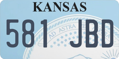 KS license plate 581JBD