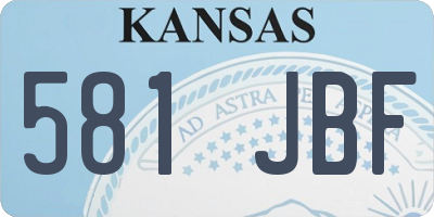KS license plate 581JBF