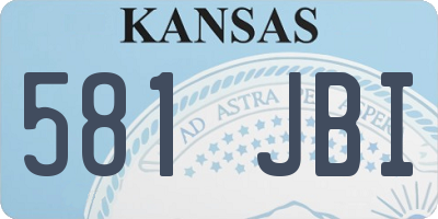 KS license plate 581JBI