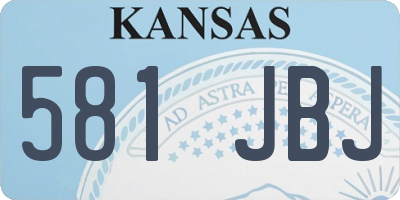 KS license plate 581JBJ