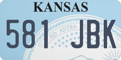 KS license plate 581JBK