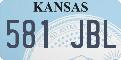 KS license plate 581JBL