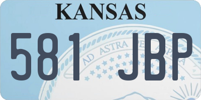 KS license plate 581JBP