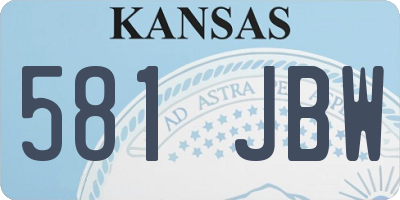 KS license plate 581JBW