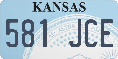 KS license plate 581JCE