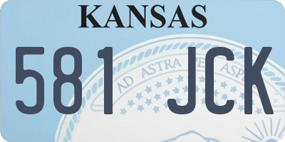 KS license plate 581JCK