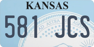 KS license plate 581JCS