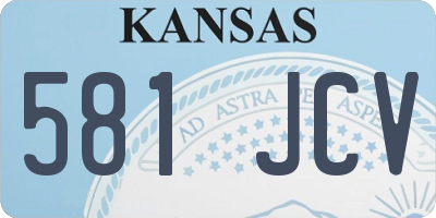 KS license plate 581JCV