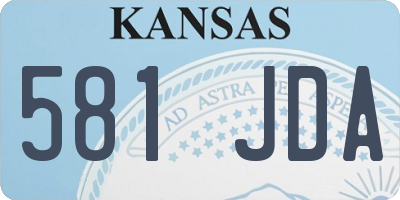 KS license plate 581JDA