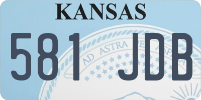 KS license plate 581JDB