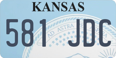 KS license plate 581JDC