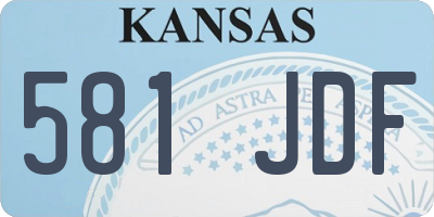 KS license plate 581JDF