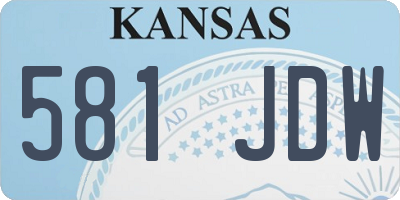 KS license plate 581JDW