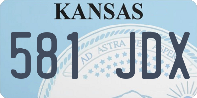 KS license plate 581JDX