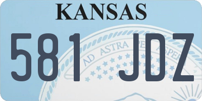 KS license plate 581JDZ