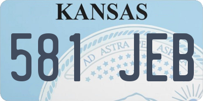 KS license plate 581JEB