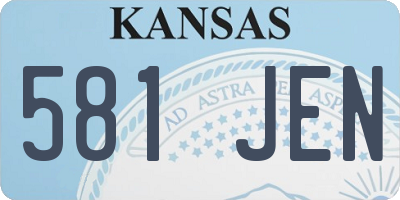 KS license plate 581JEN