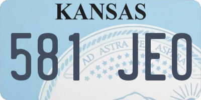 KS license plate 581JEO