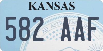 KS license plate 582AAF