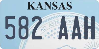 KS license plate 582AAH