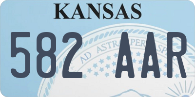 KS license plate 582AAR