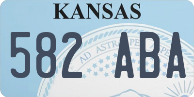 KS license plate 582ABA
