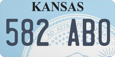 KS license plate 582ABO
