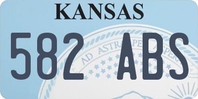 KS license plate 582ABS