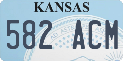 KS license plate 582ACM
