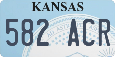 KS license plate 582ACR