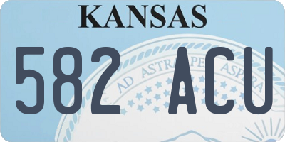 KS license plate 582ACU