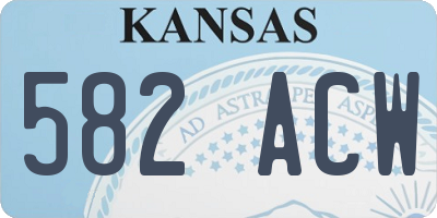 KS license plate 582ACW