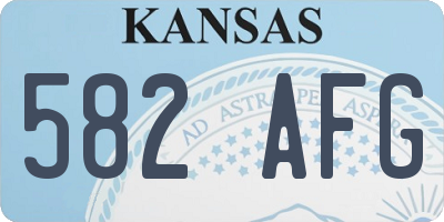KS license plate 582AFG