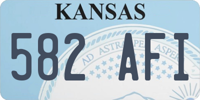 KS license plate 582AFI