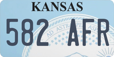 KS license plate 582AFR