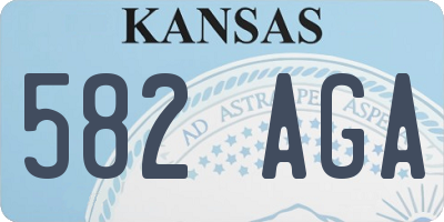 KS license plate 582AGA