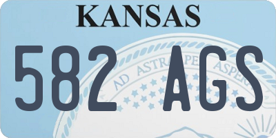 KS license plate 582AGS